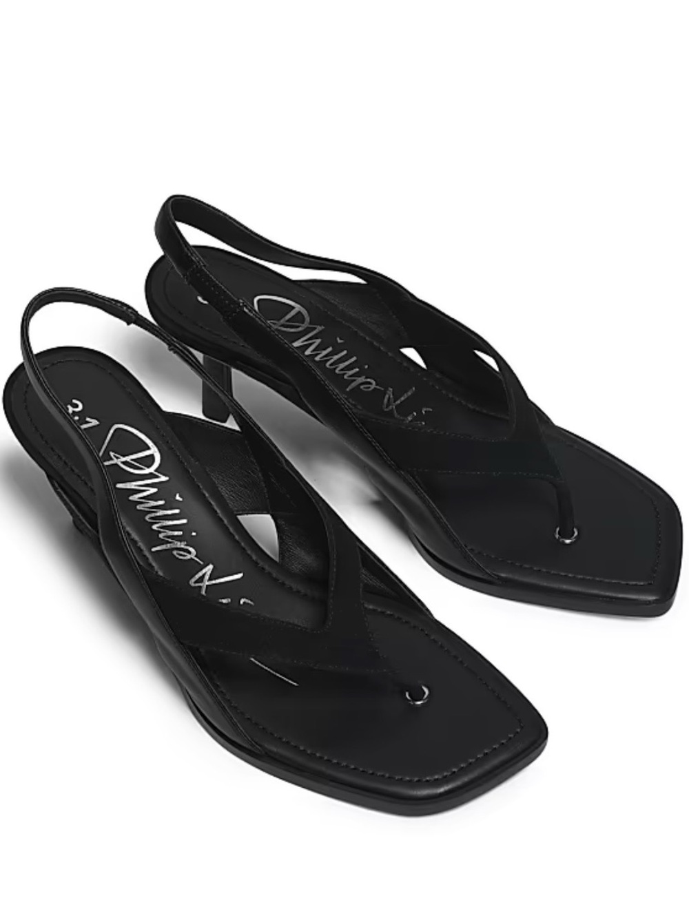 3.1 Phillip Lim Black Double-Strap Slingback Sandals